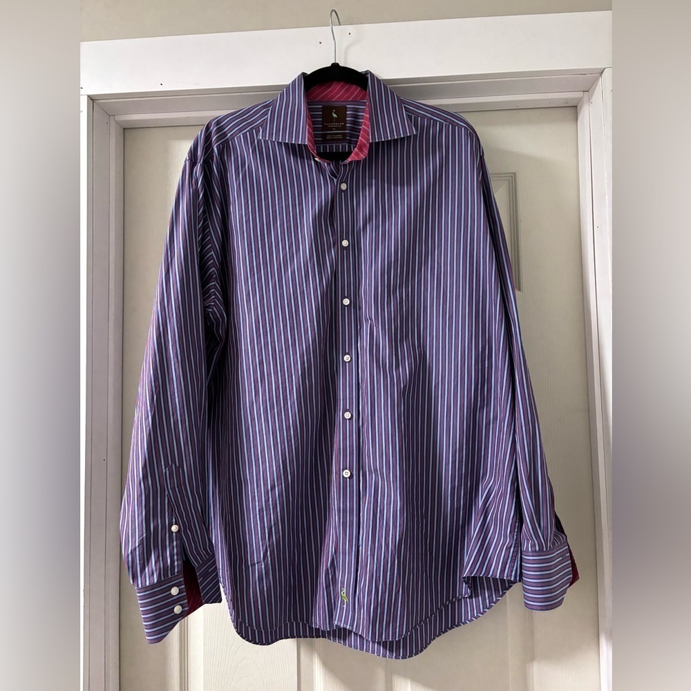 Taylorbird Striped Button Down Sports Shirt Size Xl